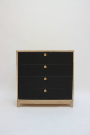 Modern birch plywood and linoleum chest of drawers. Handmade in Leyton, East London by Jon Grant London.