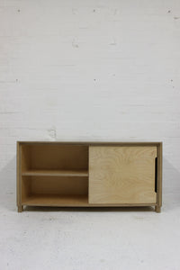 White Laminate & birch plywood cabinet